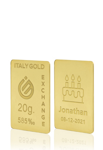 Lingotto Oro regalo per compleanno 14 Kt da 20 gr. - Idea Regalo Eventi Celebrativi - IGE: Italy Gold Exchange